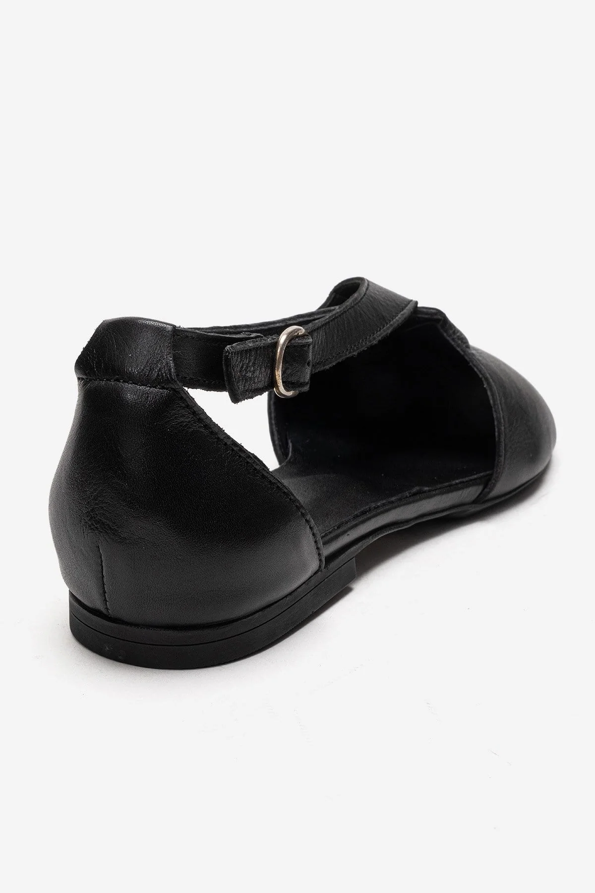 Fable - Black Genuine Leather Side-Cut Ballet Flat (Women) - Image 5