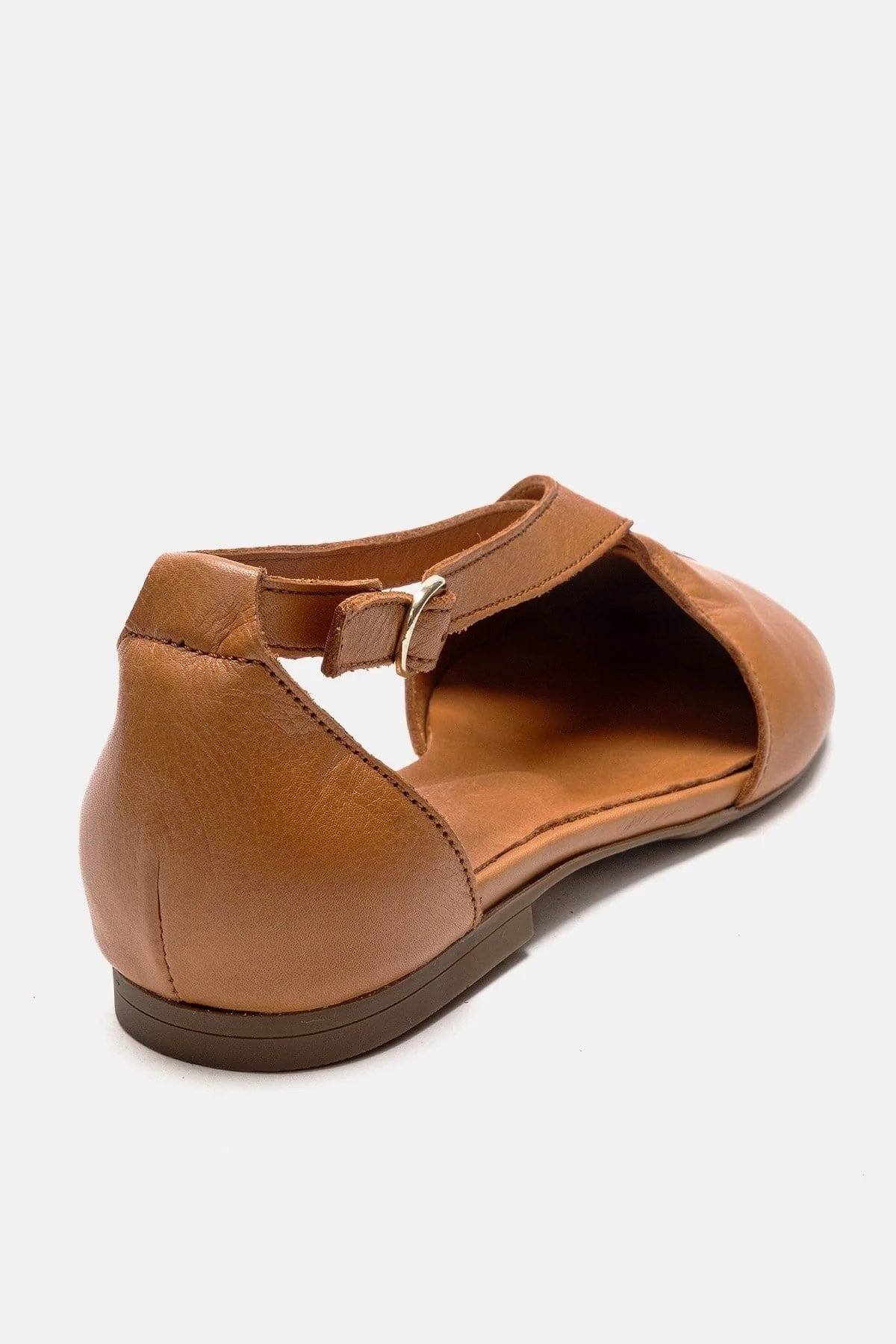 Fable - Camel Genuine Leather Open-Side Ballet Flat (Women) - Image 5