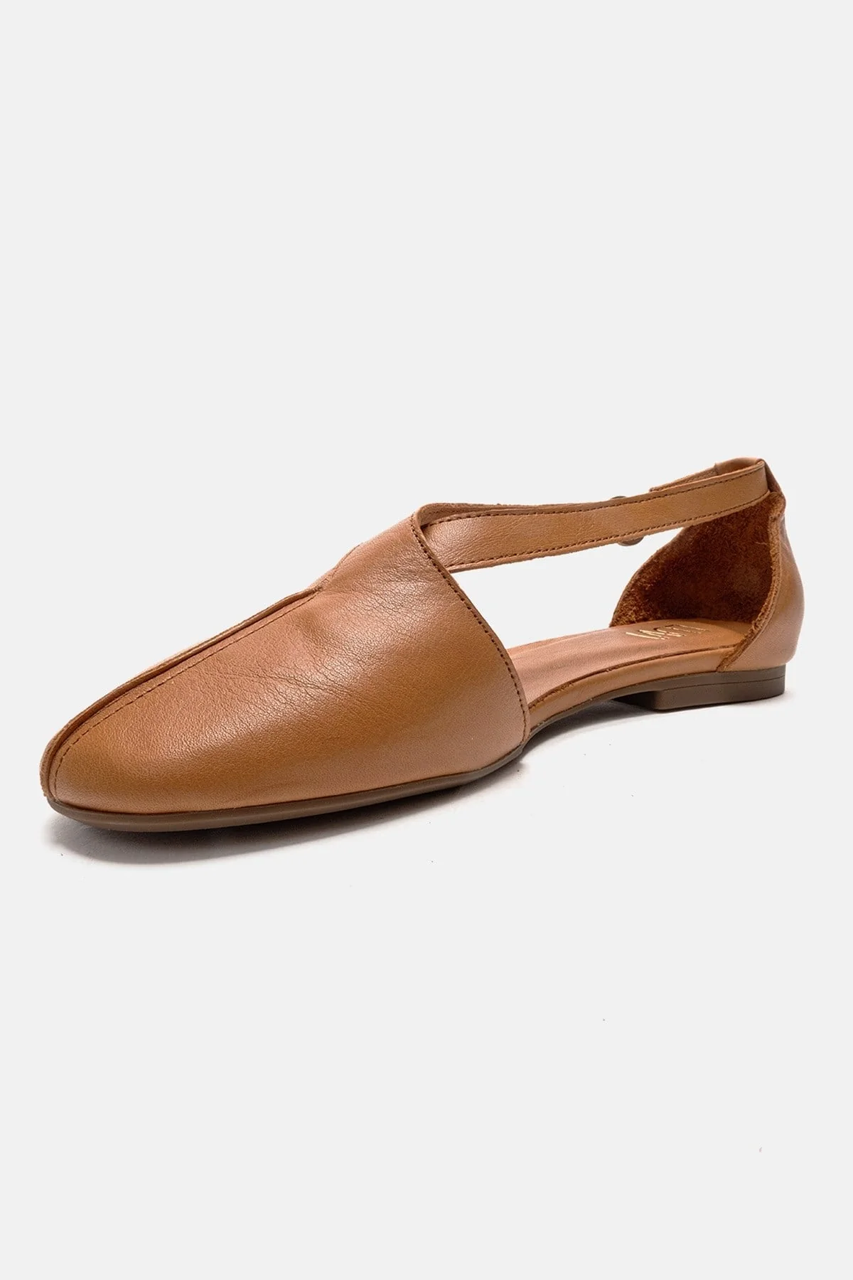 Fable - Camel Genuine Leather Open-Side Ballet Flat (Women) - Image 6