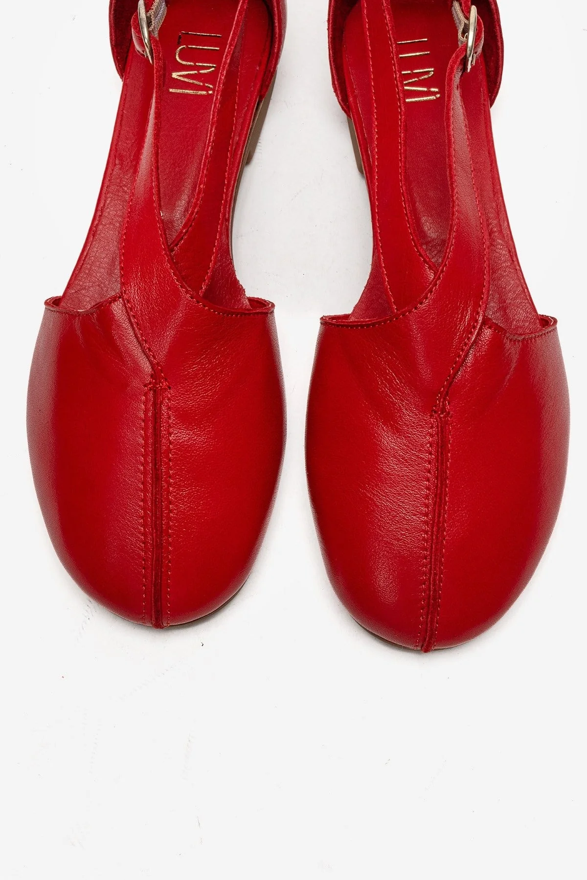 Fable - Red Genuine Leather Side-Cut Ballet Flat (Women) - Image 2