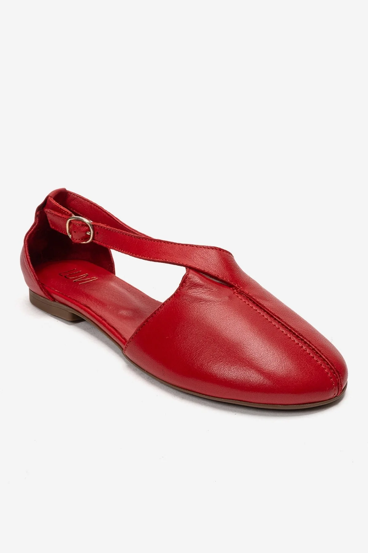 Fable - Red Genuine Leather Side-Cut Ballet Flat (Women) - Image 3