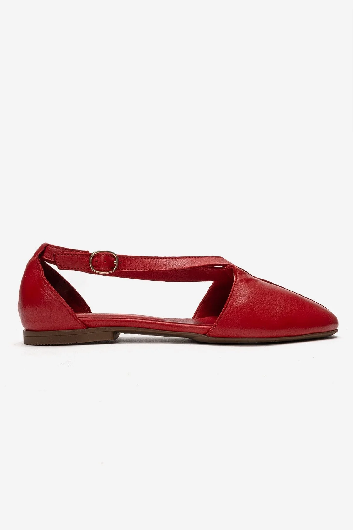 Fable - Red Genuine Leather Side-Cut Ballet Flat (Women) - Image 4