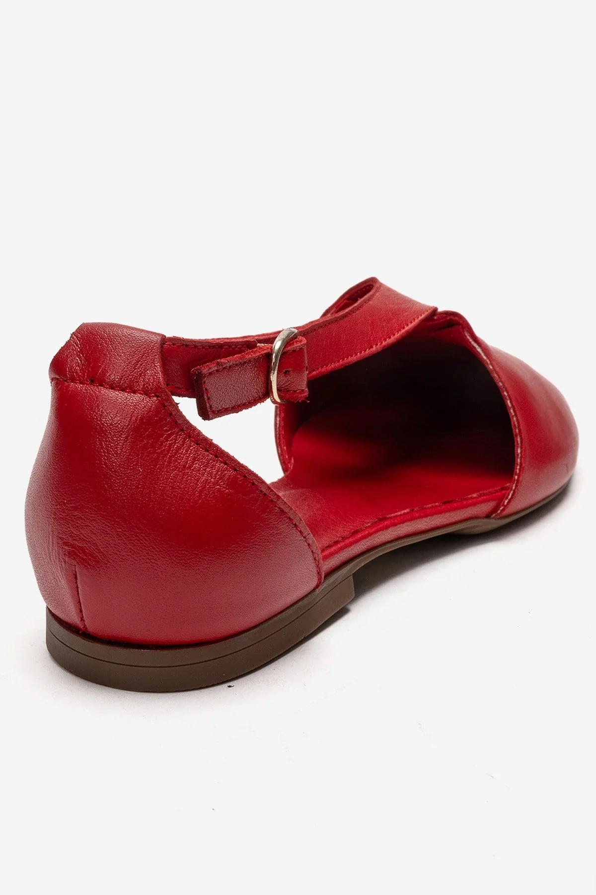 Fable - Red Genuine Leather Side-Cut Ballet Flat (Women) - Image 5