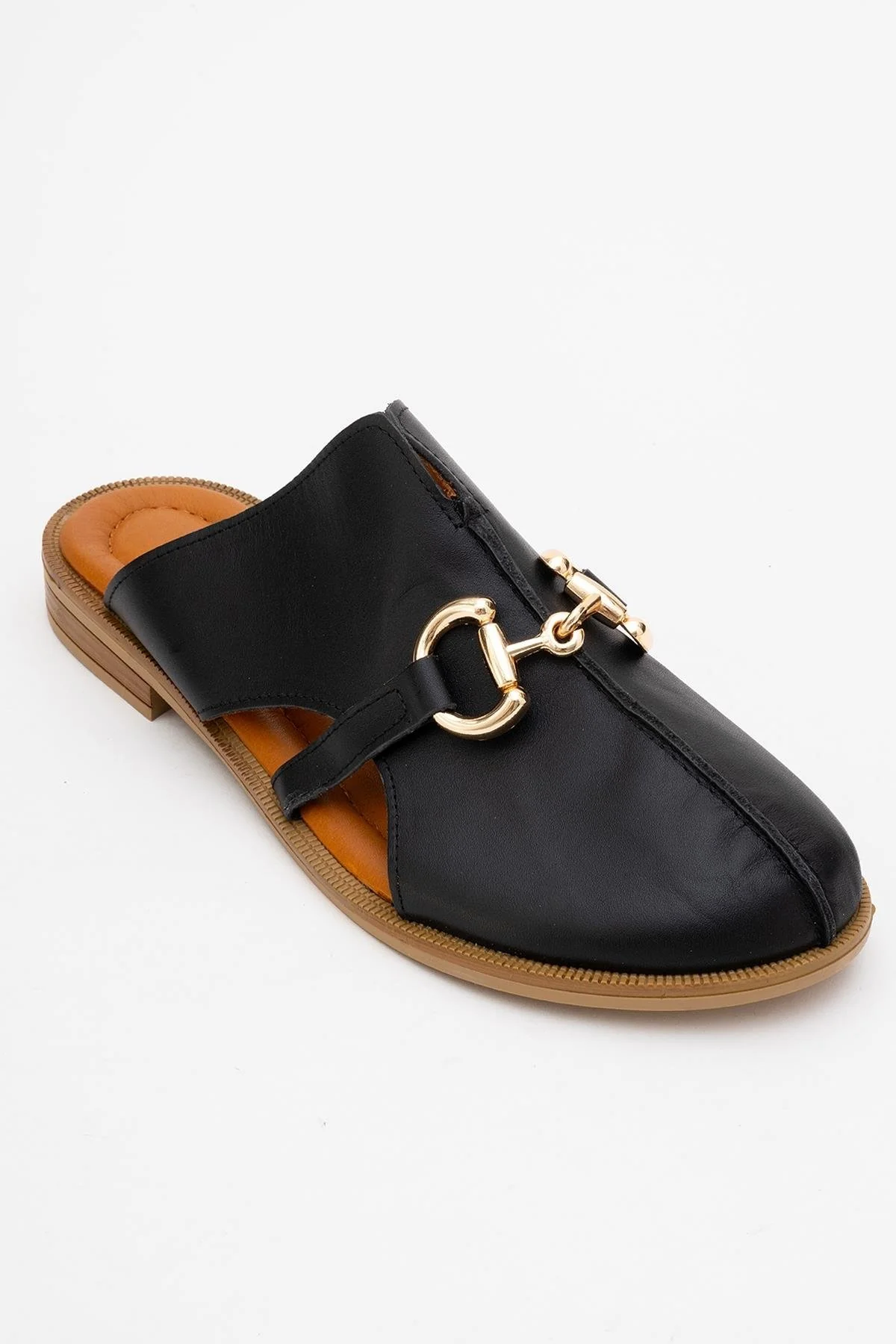 Favor - Black Leather Mule Slide (Women) - Image 3
