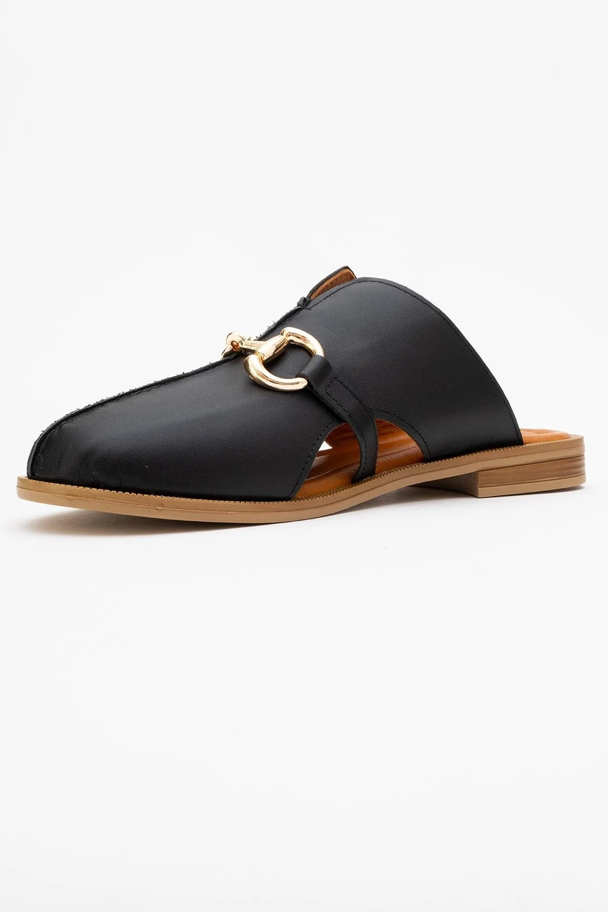 Favor - Black Leather Mule Slide (Women) - Image 4