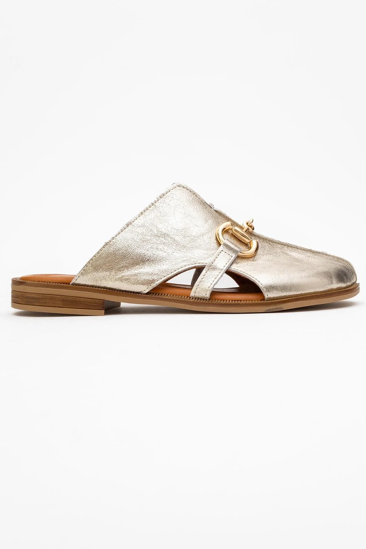 Favor - Gold Leather Mule Slide (Women) - Image 6