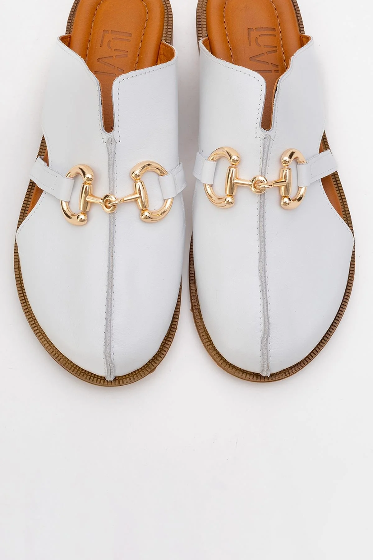 Favor - White Leather Mule Slide (Women) - Image 2