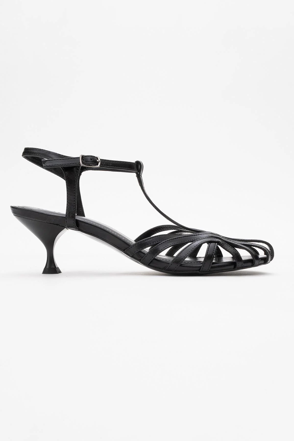 Felip - Black Strappy Low Heel Sandal (Women) - Image 6