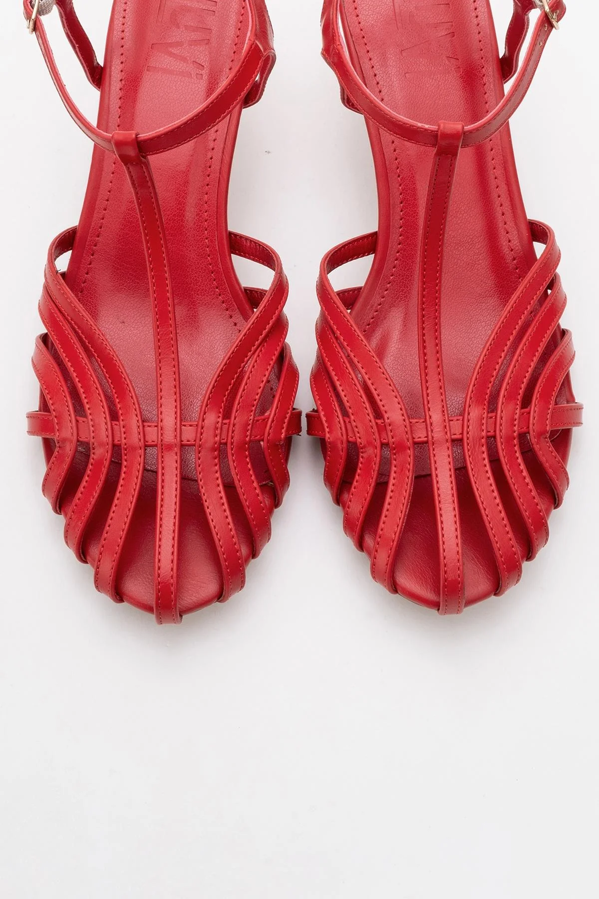 Felip - Red Strappy Low Heel Sandal (Women) - Image 2