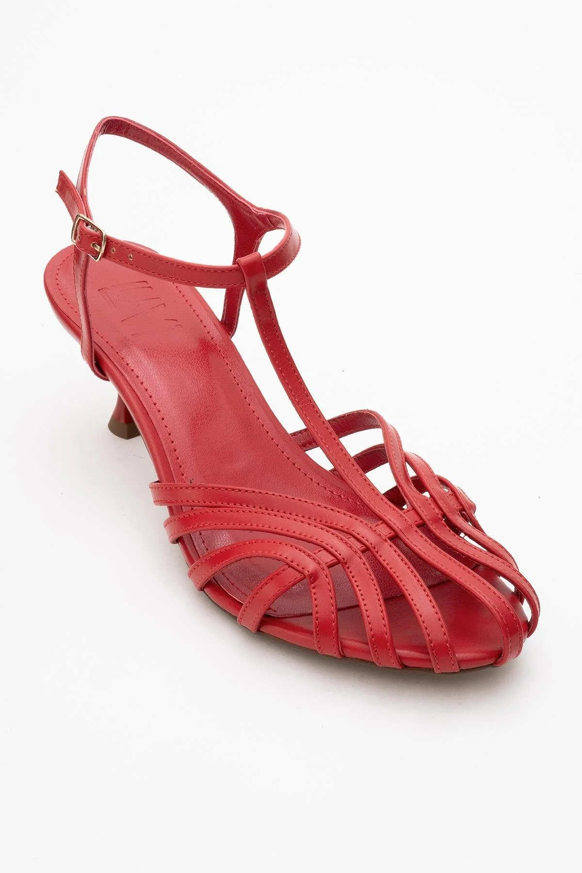 Felip - Red Strappy Low Heel Sandal (Women) - Image 3
