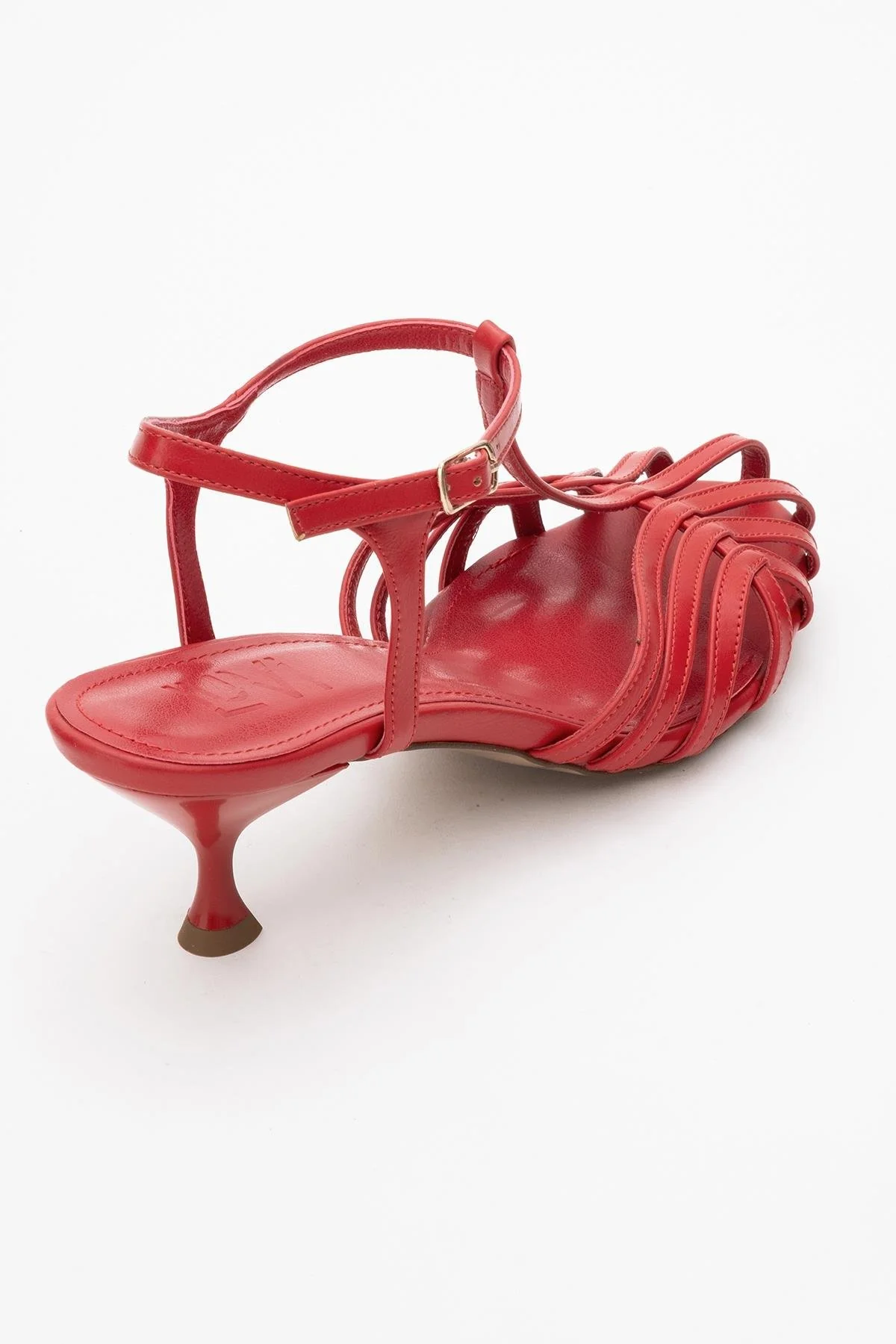 Felip - Red Strappy Low Heel Sandal (Women) - Image 5