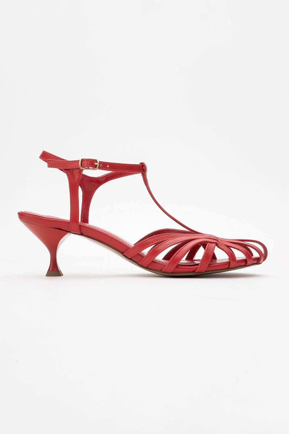 Felip - Red Strappy Low Heel Sandal (Women) - Image 6