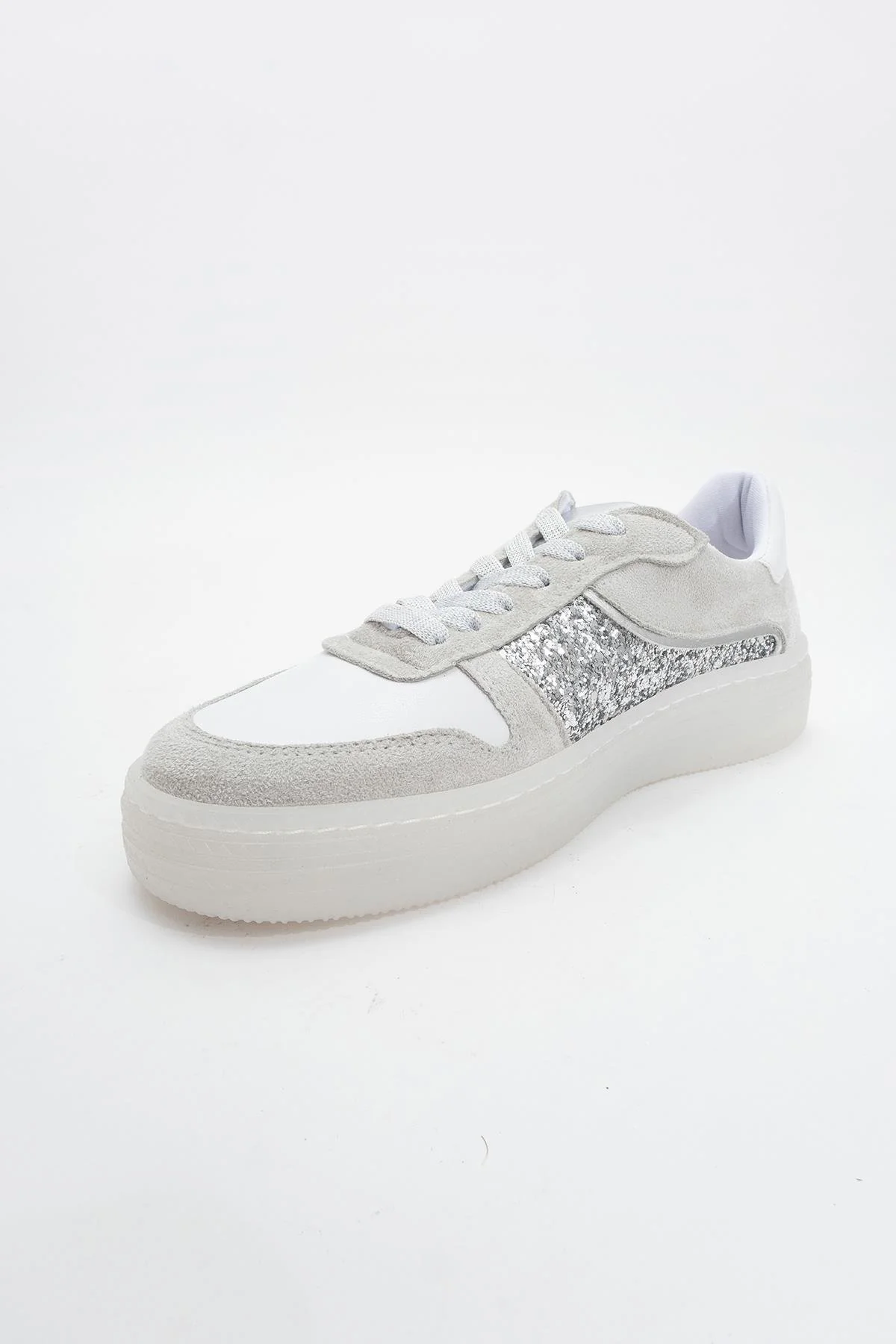 Felipe - Silver Glitter Leather Sneakers (Women) - Image 4