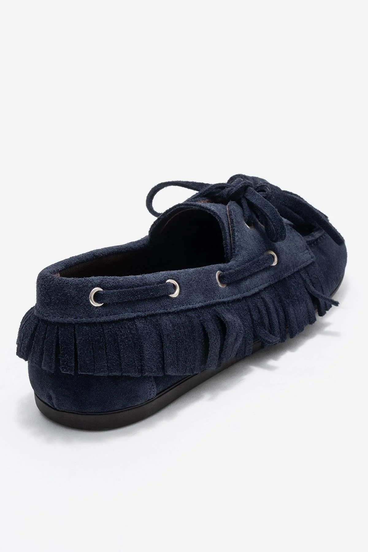 Fenora - Navy Genuine Leather Fringed Tassel Loafer (Women) - Image 5