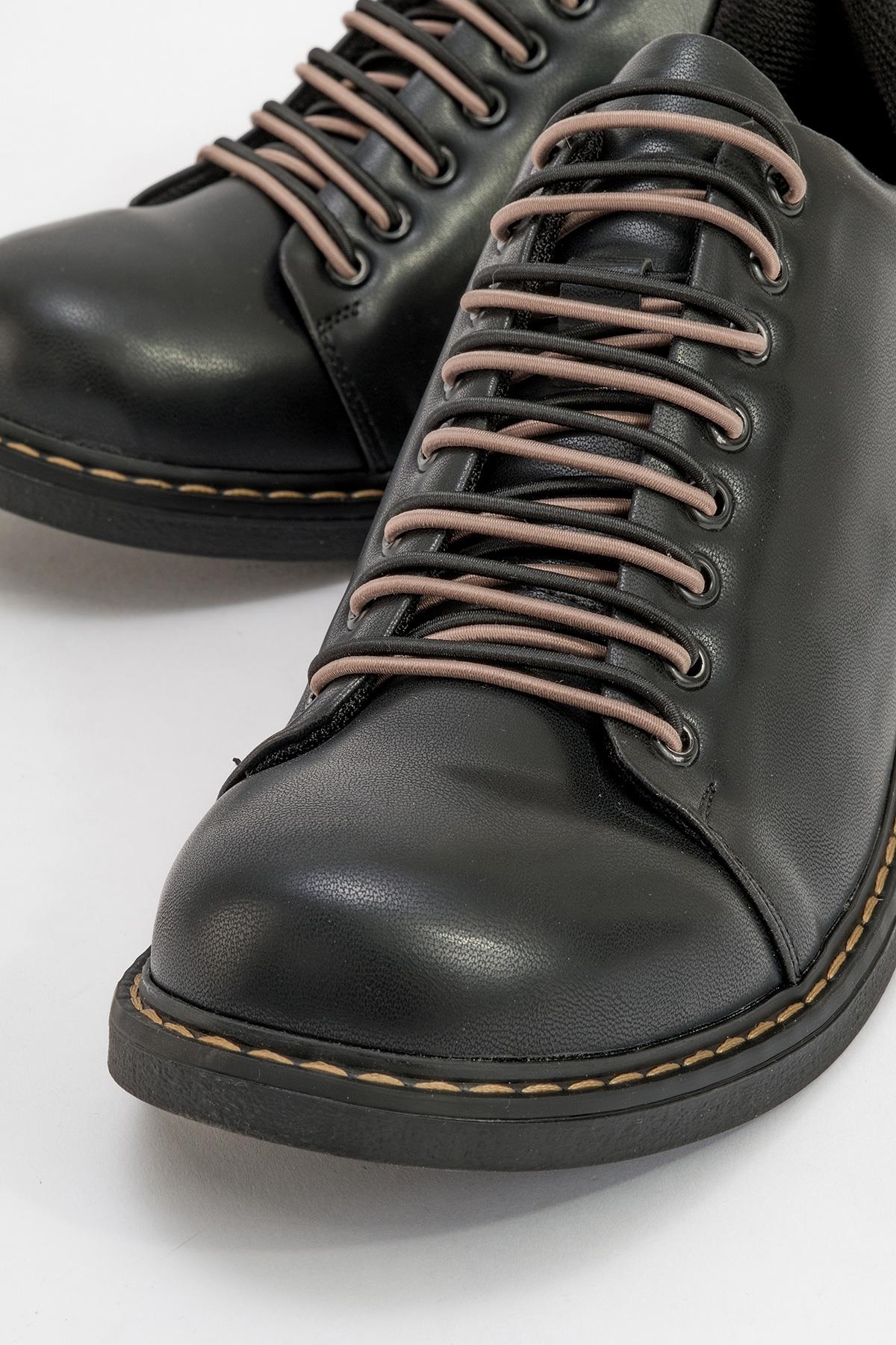 Festy - Black Elastic Lace-Up Everyday Shoe (Women) - Image 3