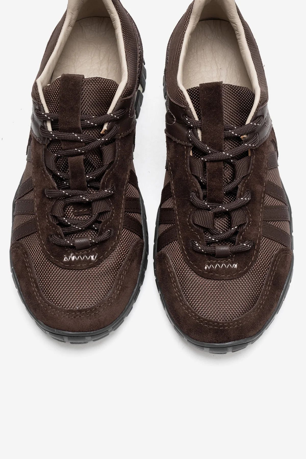 FIERA - Brown Genuine Leather Mesh Sneaker (Women) - Image 2