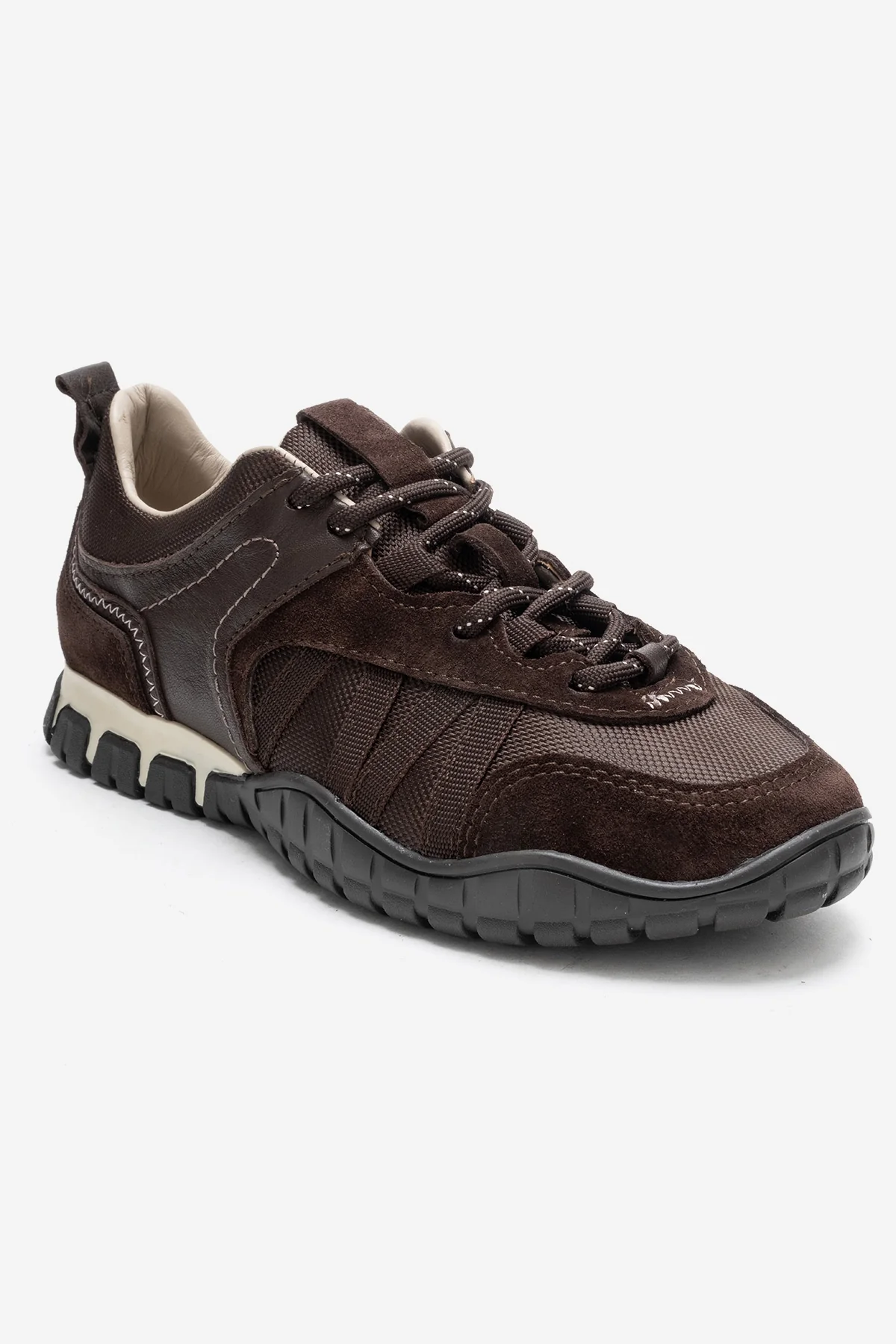 FIERA - Brown Genuine Leather Mesh Sneaker (Women) - Image 3