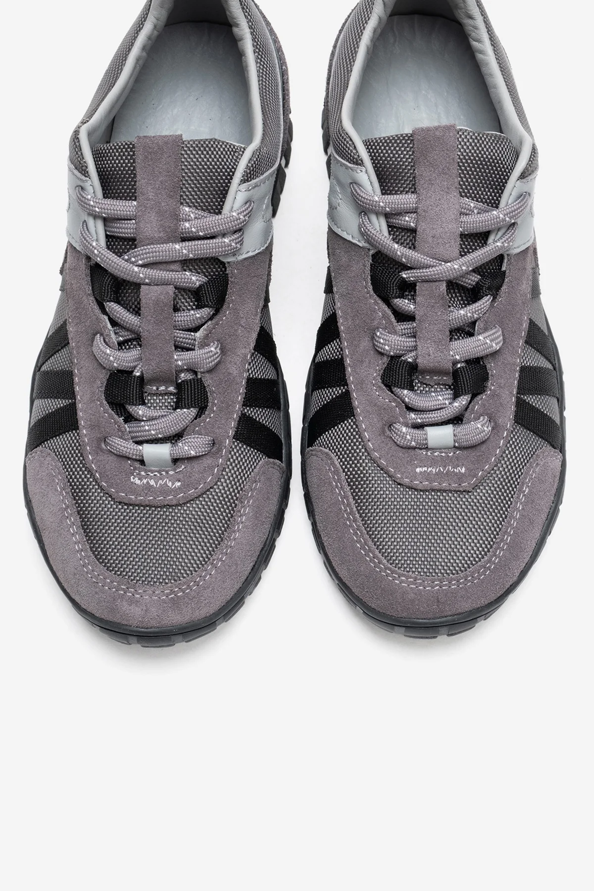FIERA - Gray Black Genuine Leather Mesh Sneaker (Women) - Image 2