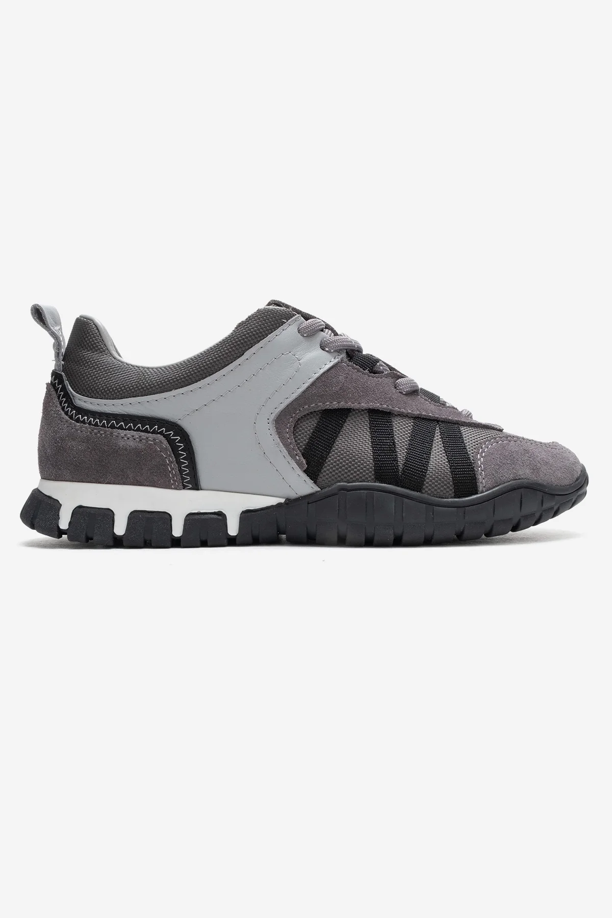 FIERA - Gray Black Genuine Leather Mesh Sneaker (Women) - Image 4