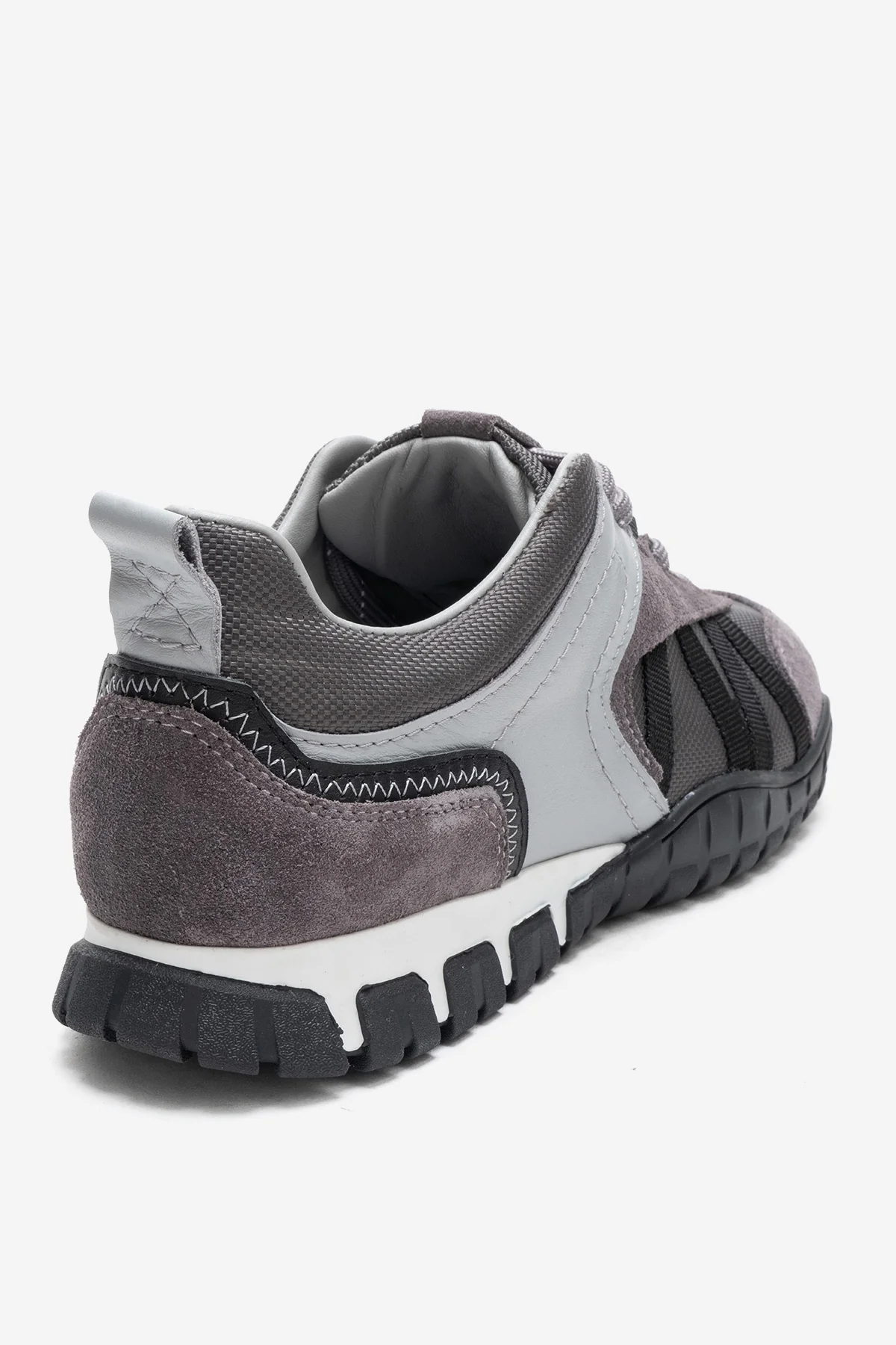 FIERA - Gray Black Genuine Leather Mesh Sneaker (Women) - Image 5