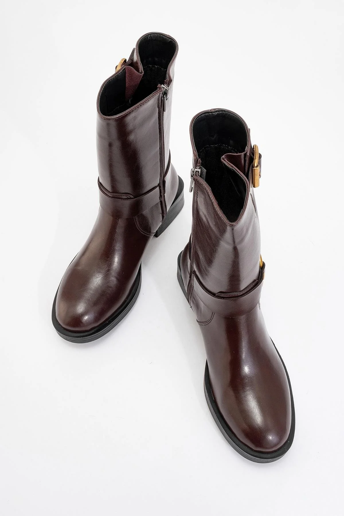 Fies Burgundy Buckled Boot (Women) - Image 2