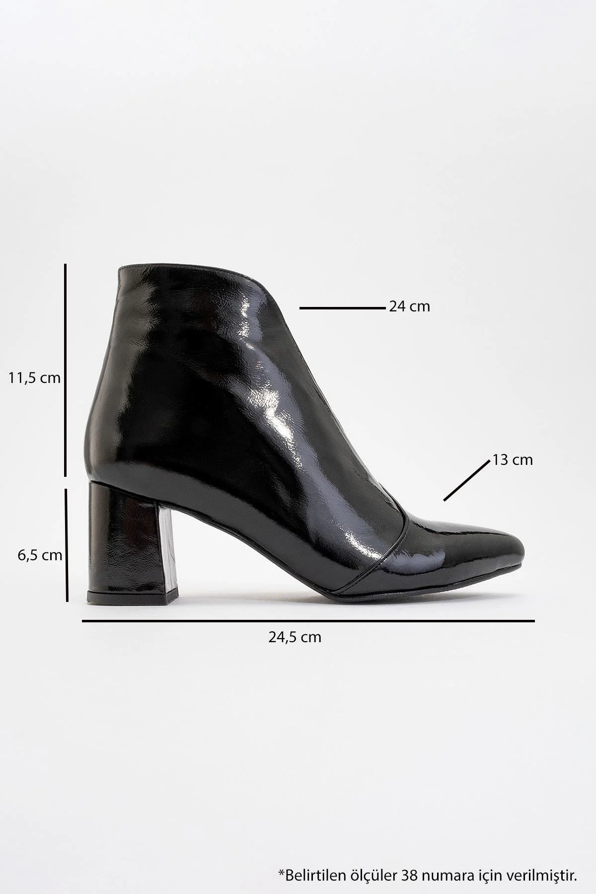 Finda Black Patent Leather Block‑Heel Boot (Women) - Image 4