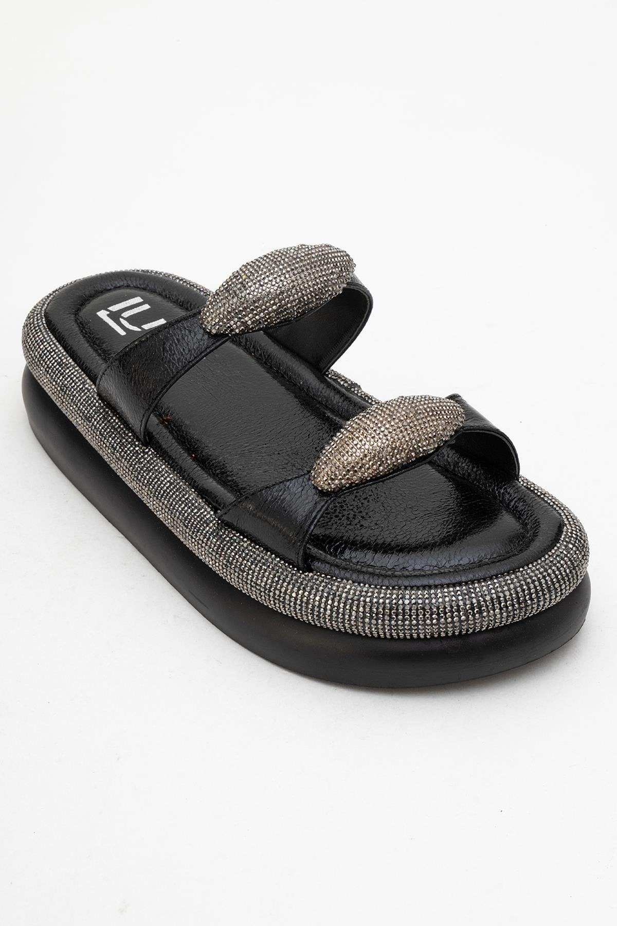 Finery Black Embellished Platform Slide (Women) - Image 3
