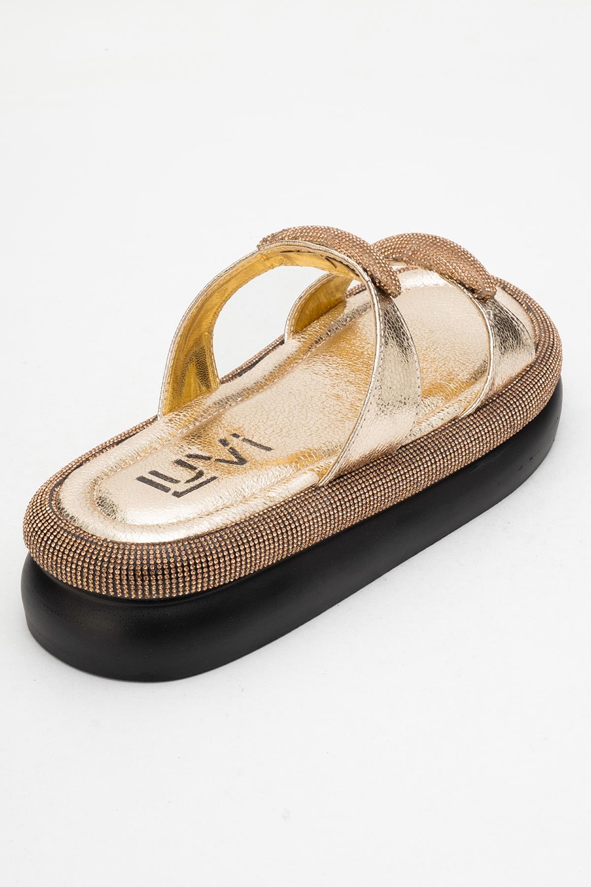 Finery Gold Embellished Platform Slide (Women) - Image 5