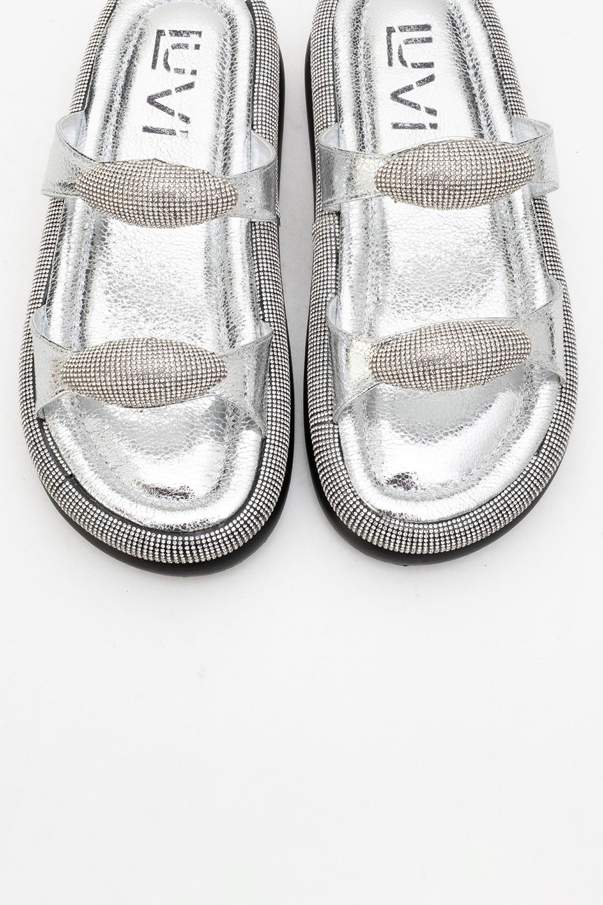 Finery Silver Embellished Platform Slide (Women) - Image 2