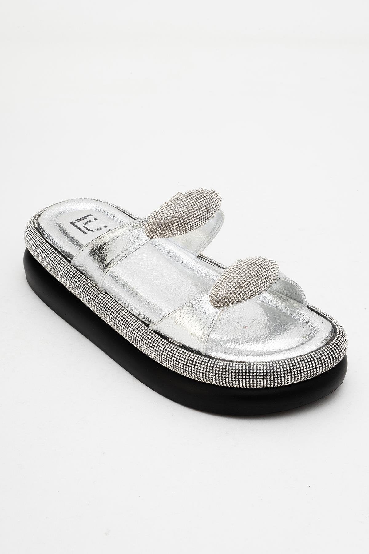 Finery Silver Embellished Platform Slide (Women) - Image 3
