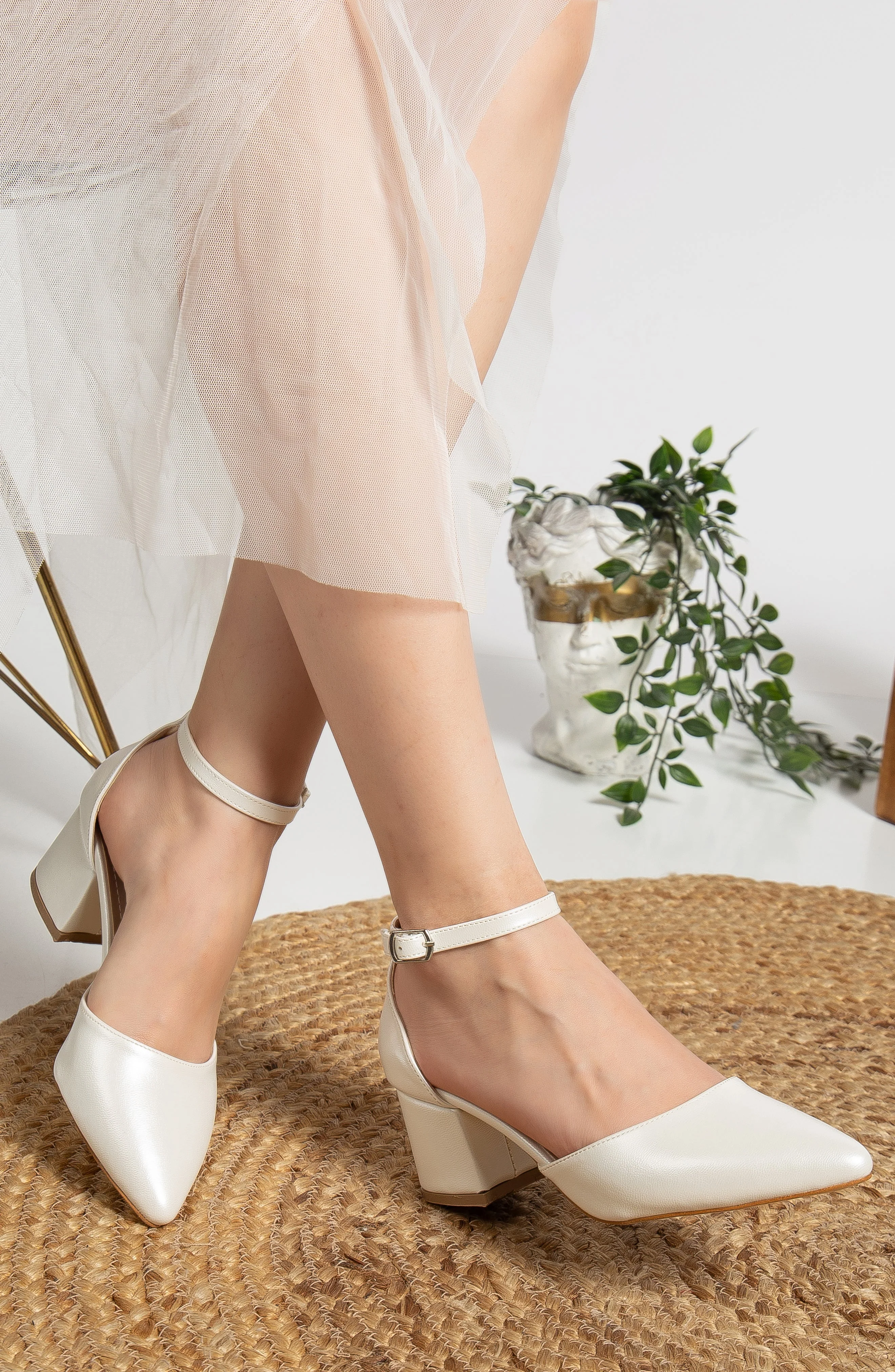 Fiona - Ivory Bridal Heels with Ribbon - Image 7