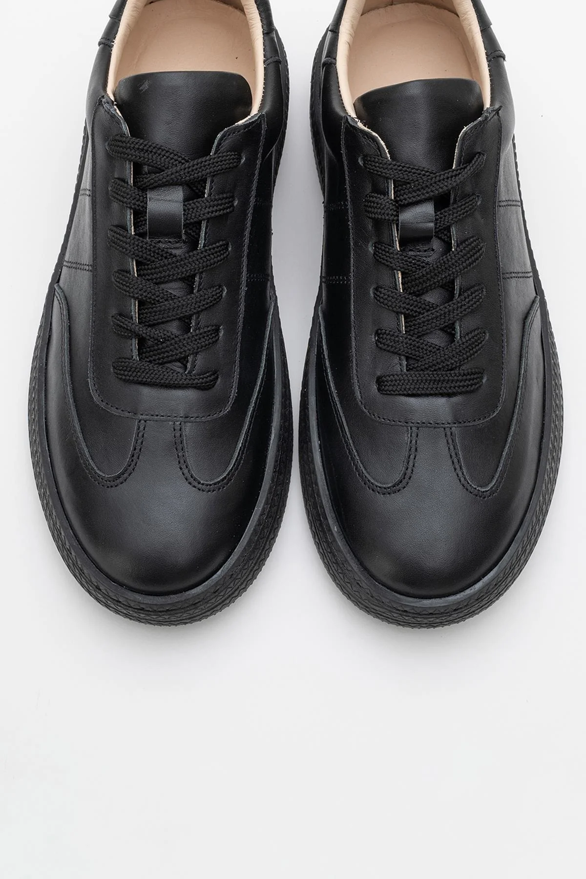 Fiore - Black Leather Sneakers (Women) - Image 2