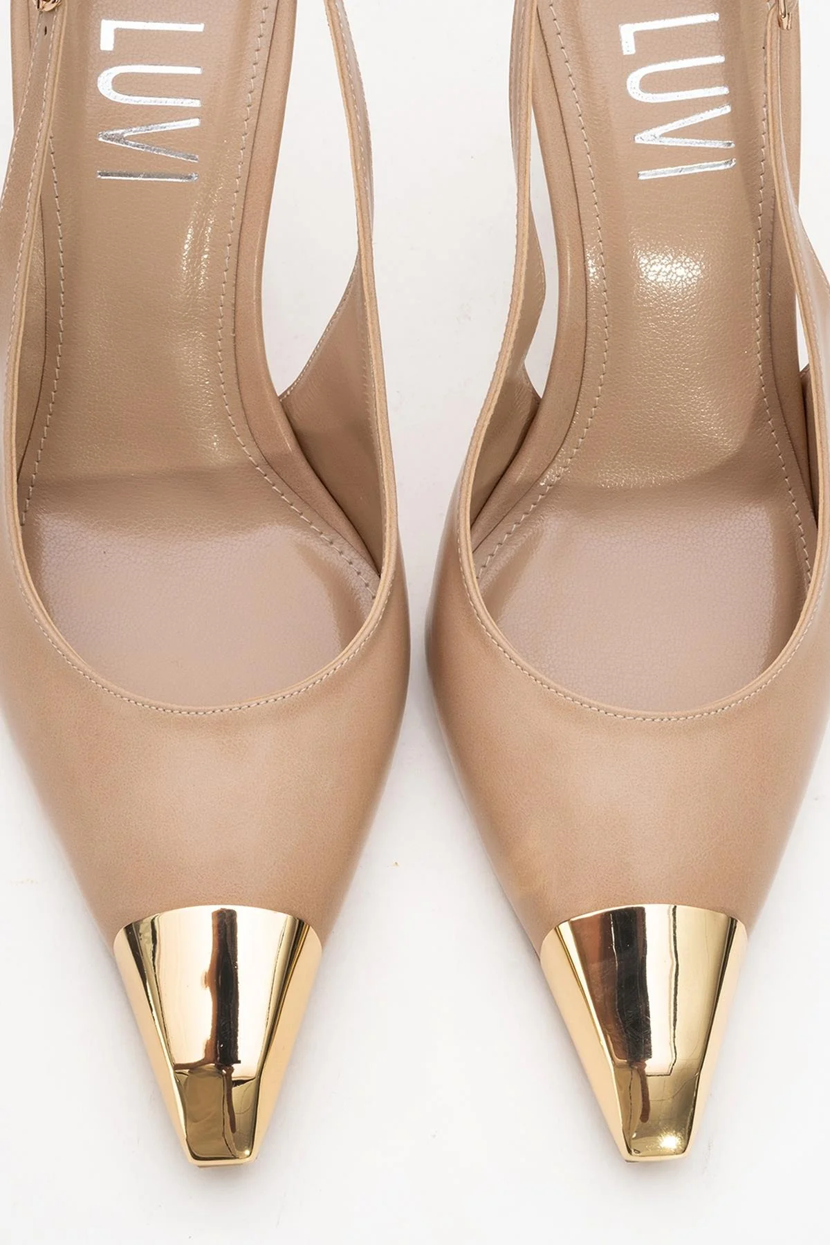 Flare - Beige Pointed Toe Stiletto Pump (Women) - Image 2