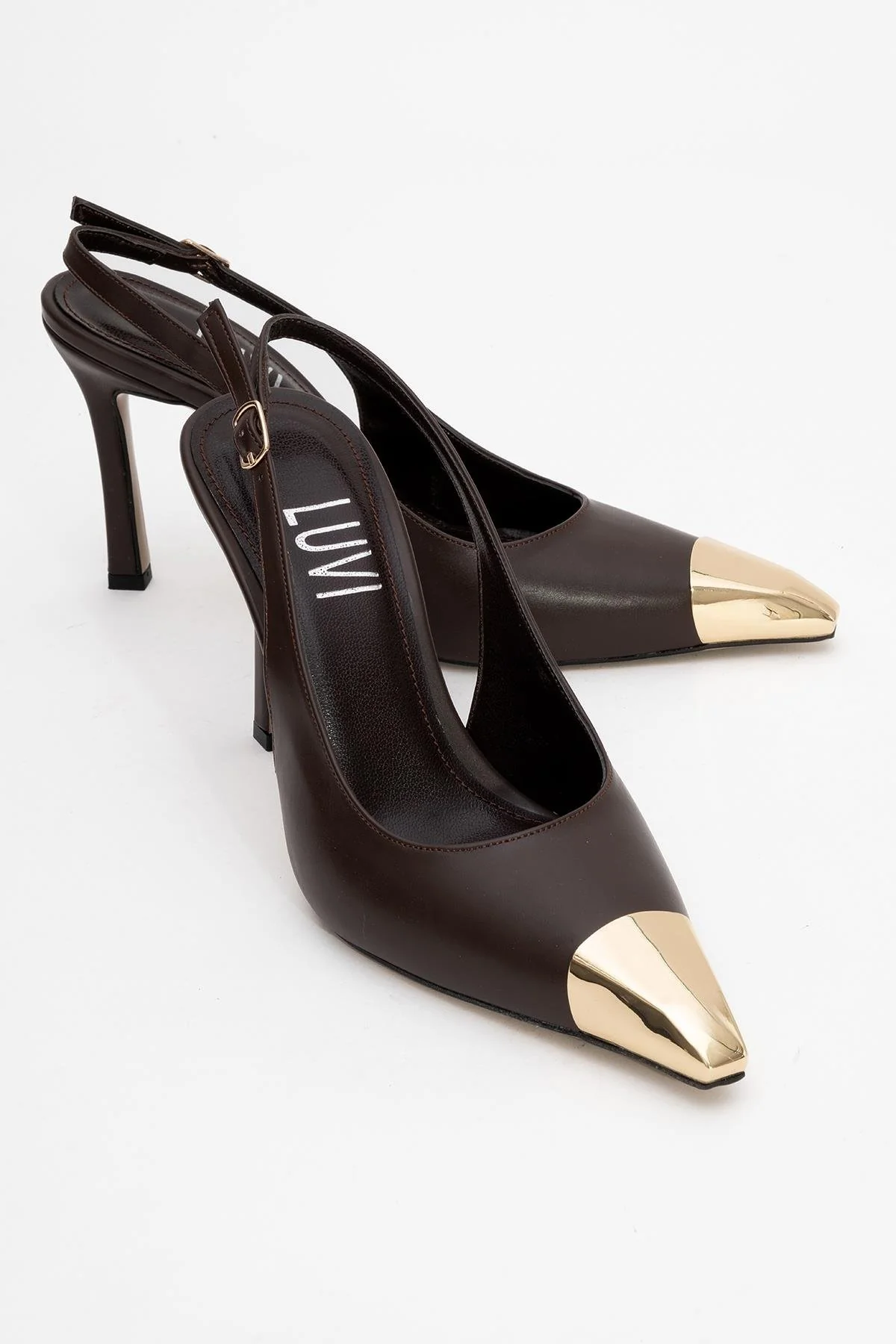 Flare - Brown Gold Detail Heeled Shoe (Women)