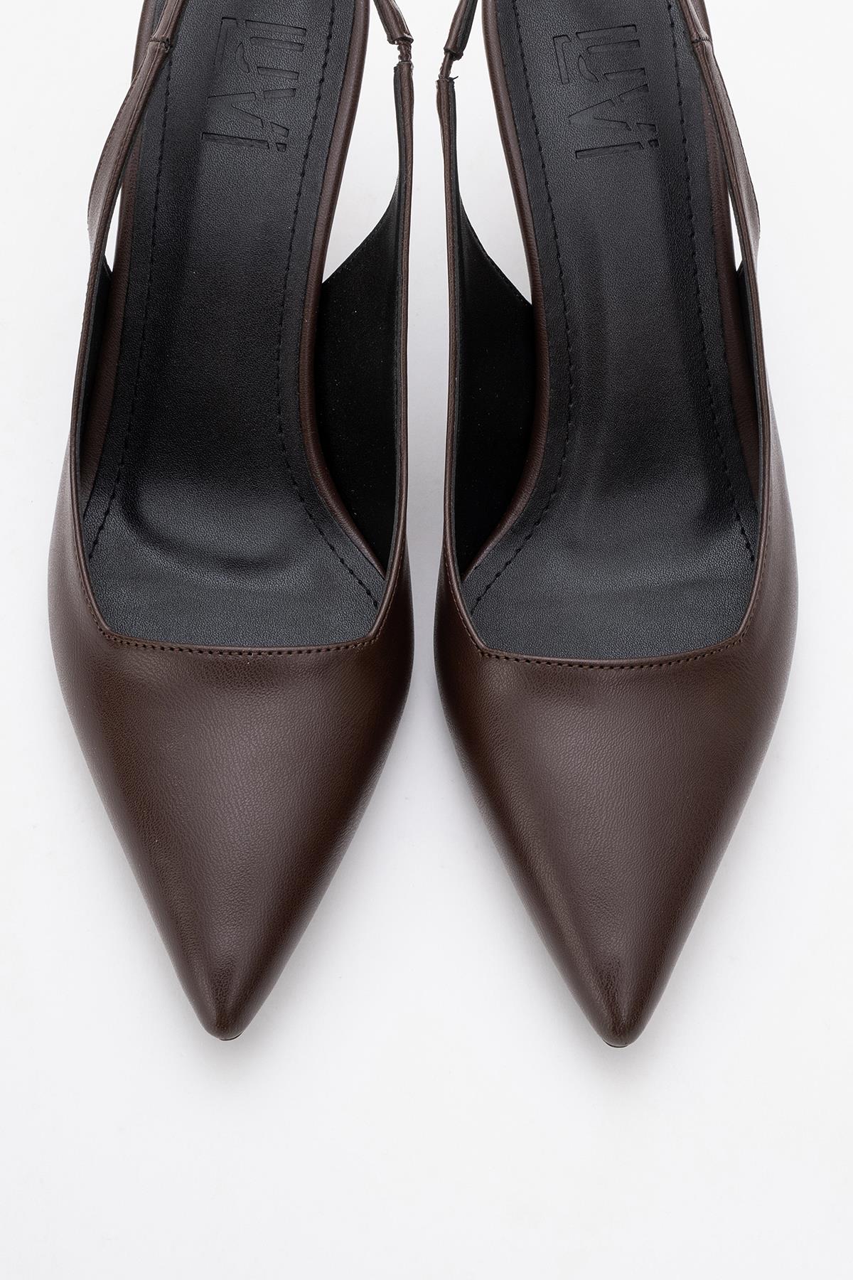 Flem - Mocha Pointed Toe Backless Stiletto Pump (Women) - Image 2
