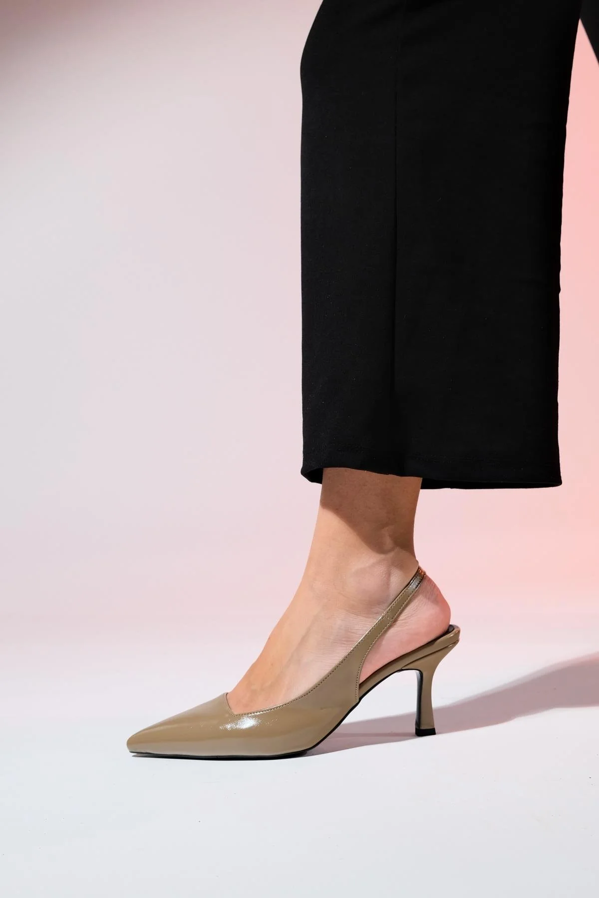 Flem - Taupe Pointed Toe Backless Stiletto Pump (Women) - Image 2