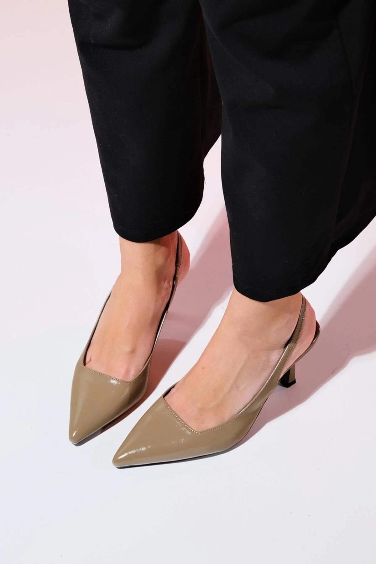 Flem - Taupe Pointed Toe Backless Stiletto Pump (Women) - Image 3