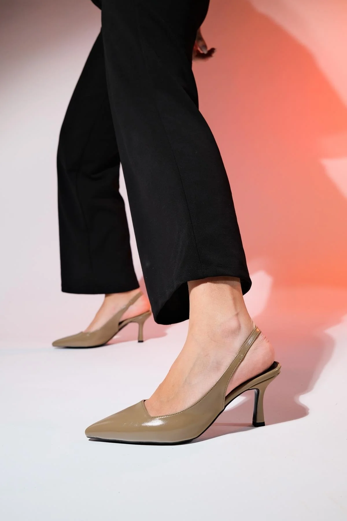 Flem - Taupe Pointed Toe Backless Stiletto Pump (Women) - Image 4