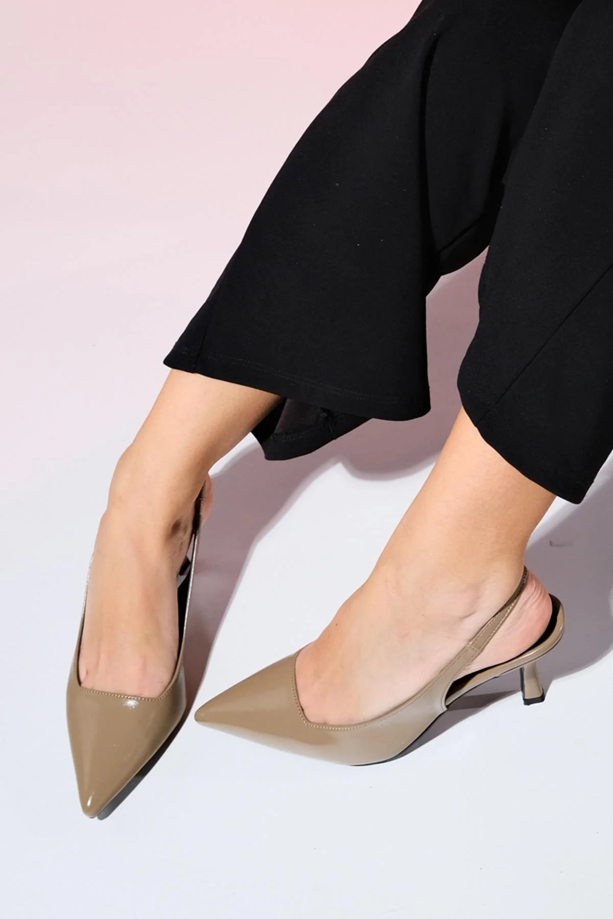 Flem - Taupe Pointed Toe Backless Stiletto Pump (Women) - Image 5