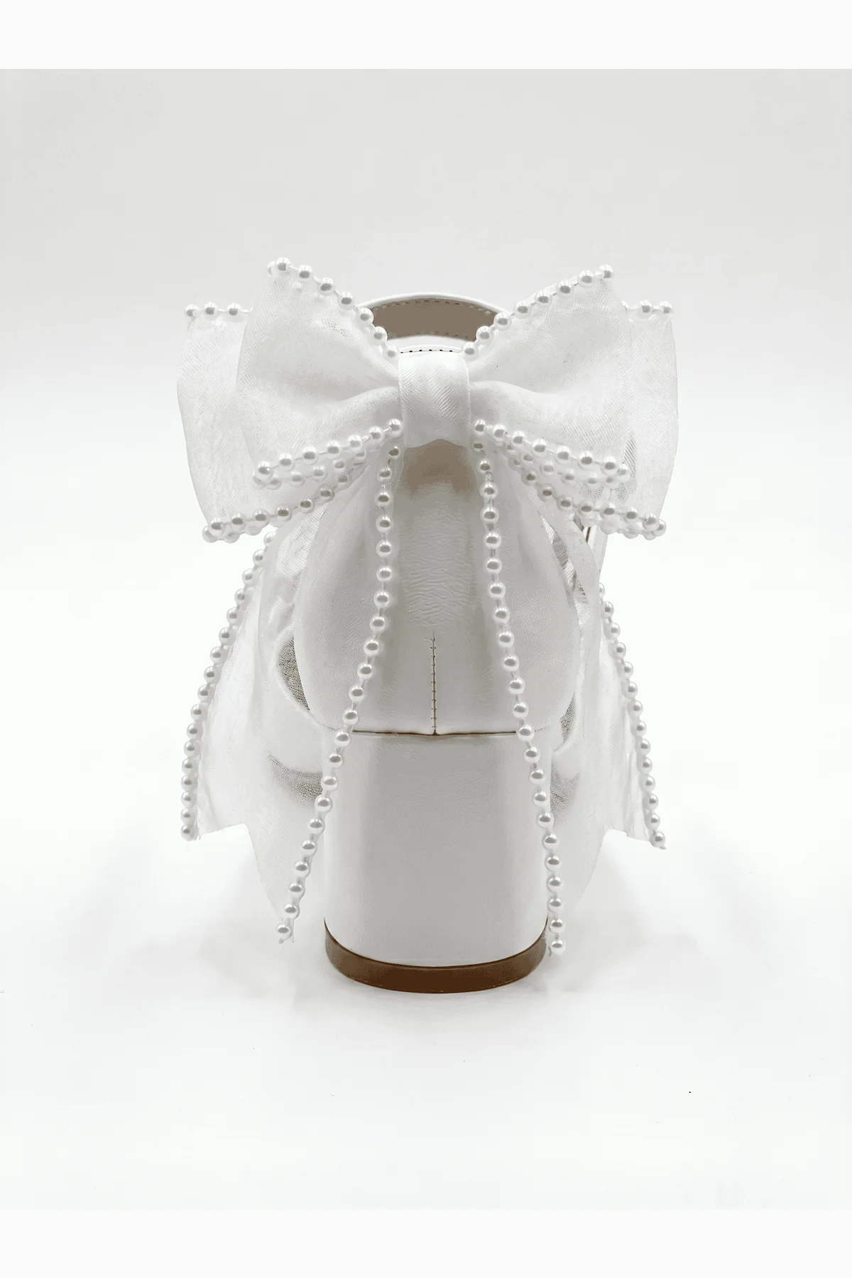Floraya Opentoe Bow Detail Block Heel Bridal Sandals - Image 3