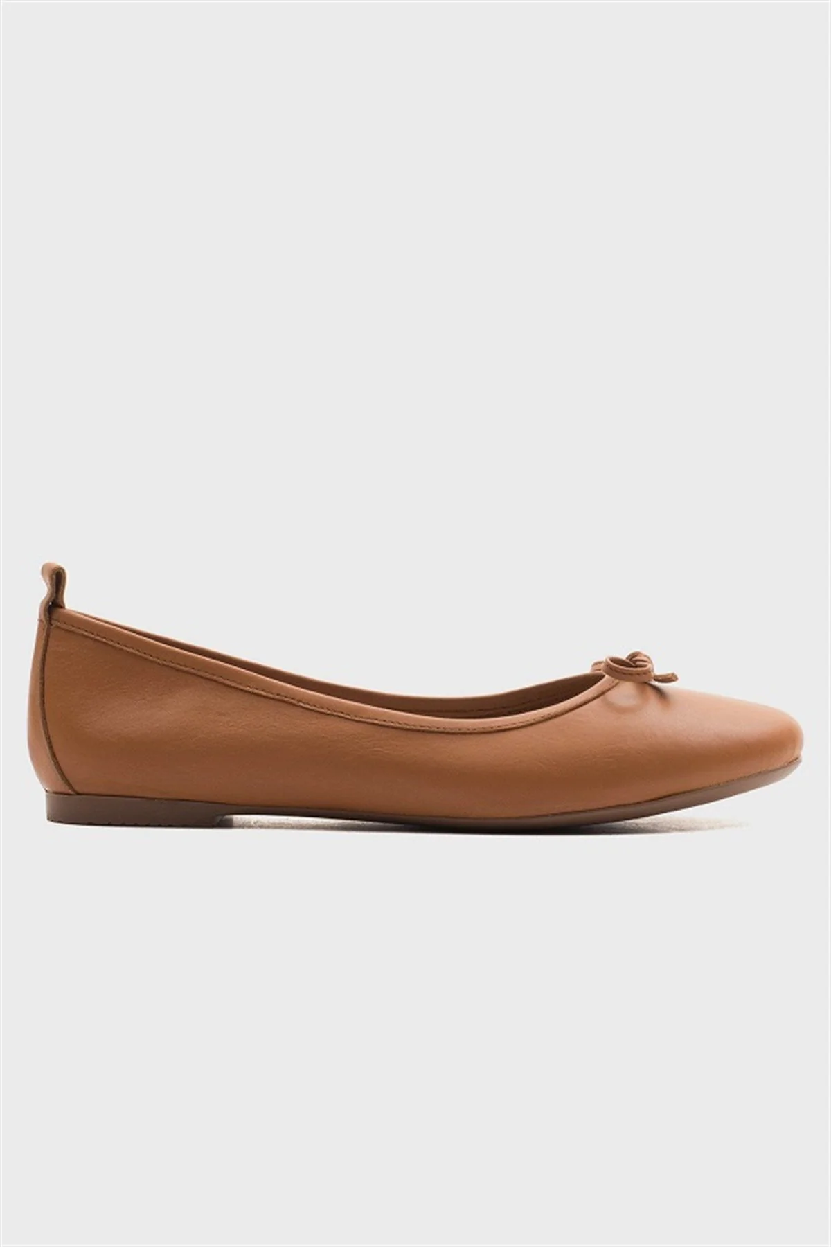 Florence - Cognac Brown Leather Ballerina Flats - Image 5