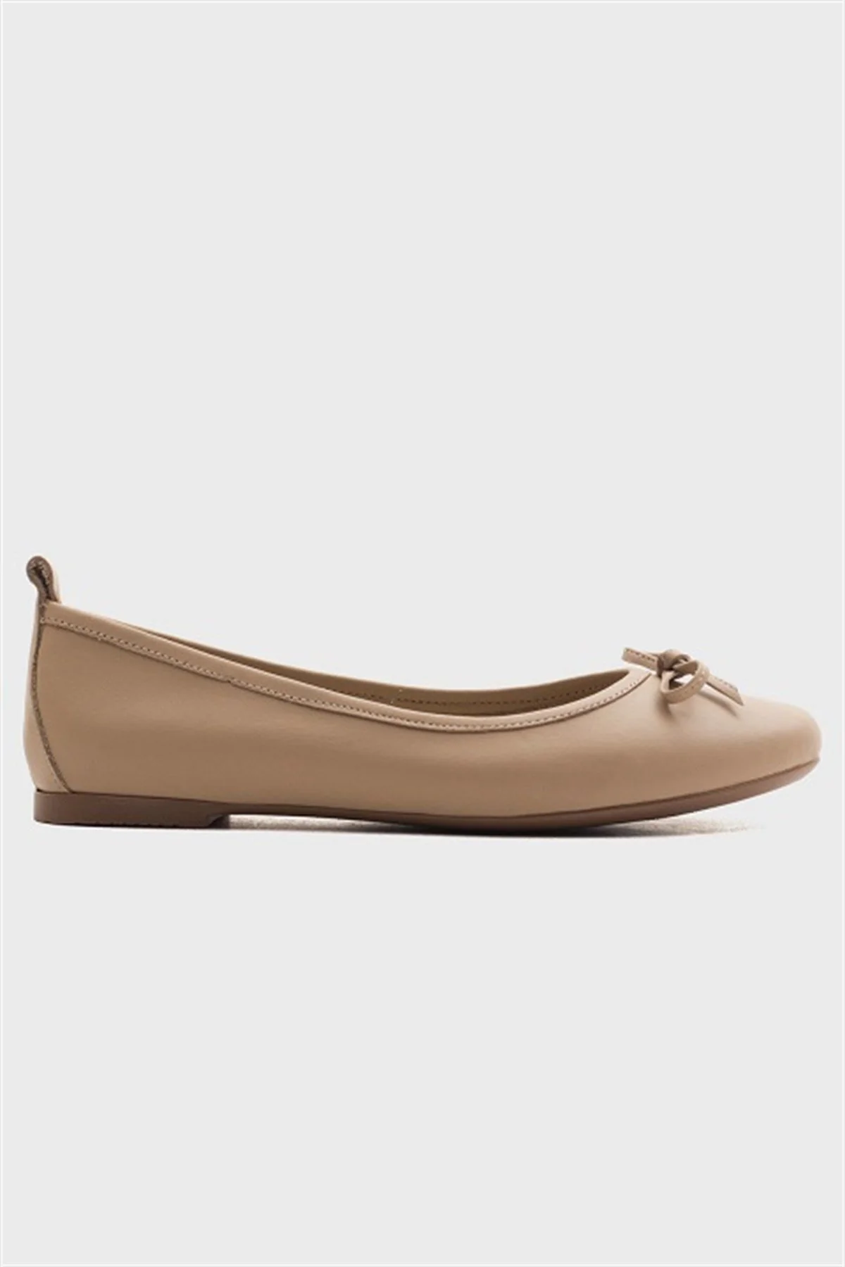 Florence - Cream Beige Leather Ballerina Flats - Image 5