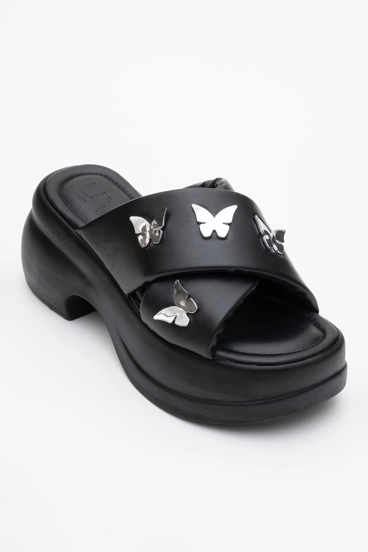 Force Black Butterfly‑Buckle Platform Slide (Women) - Image 3