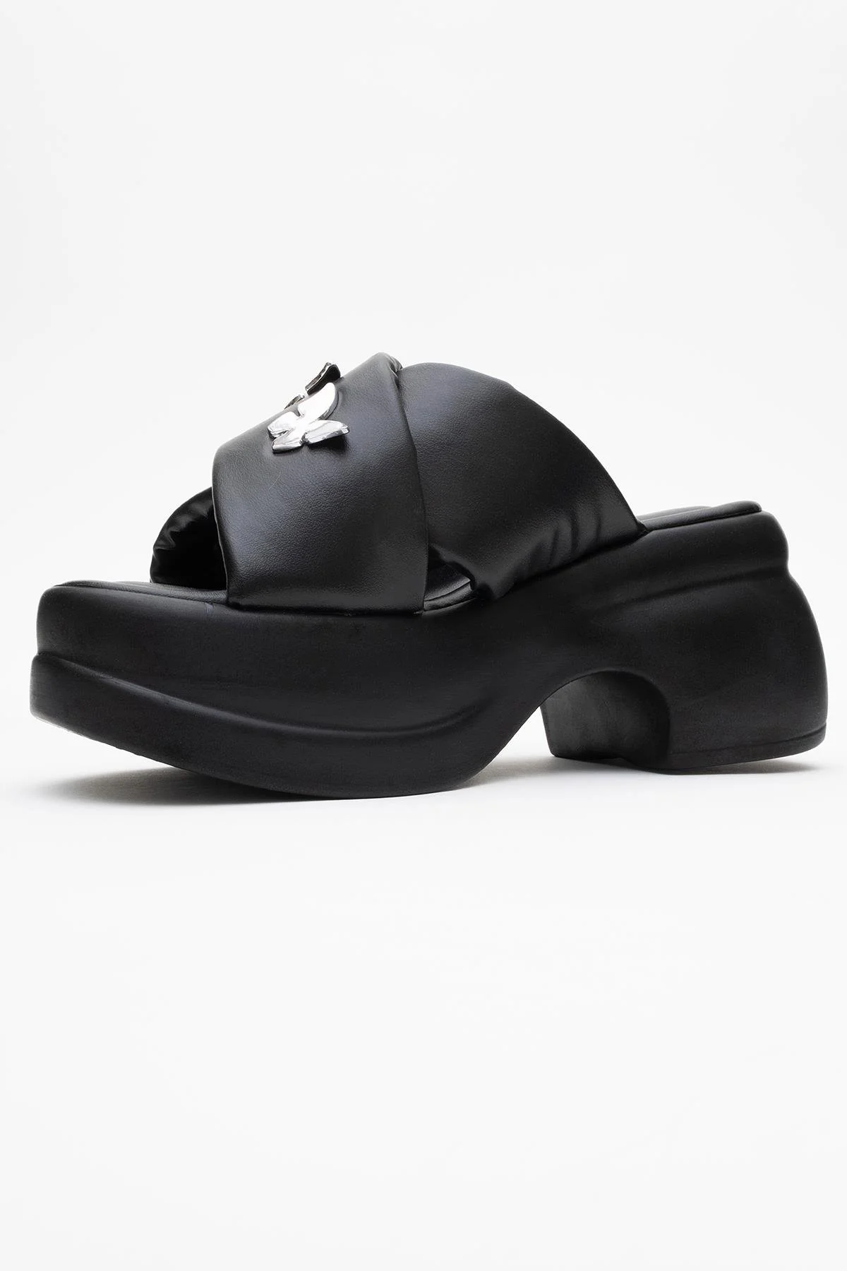 Force Black Butterfly‑Buckle Platform Slide (Women) - Image 4