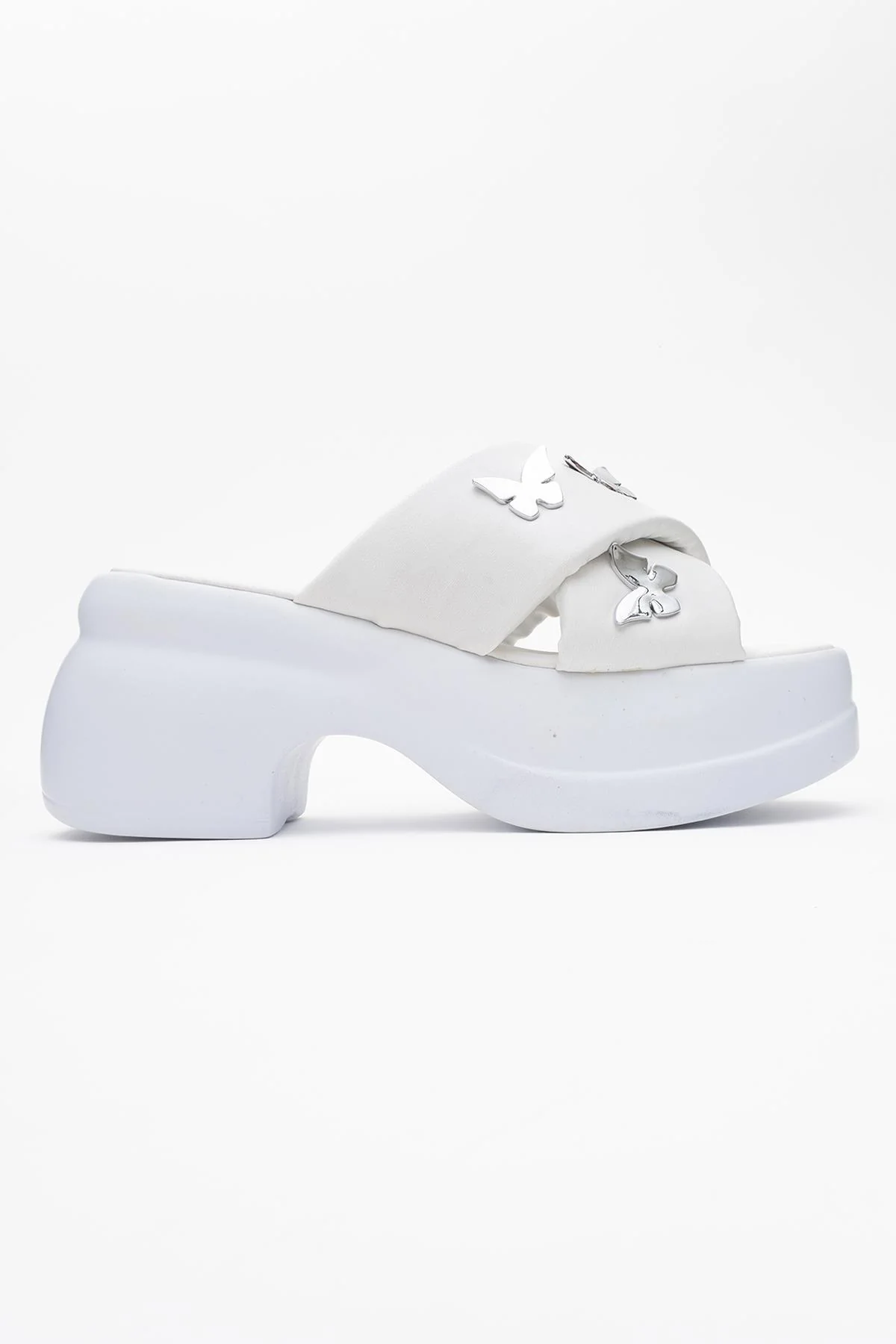 Force White Butterfly‑Buckle Platform Slide (Women) - Image 6