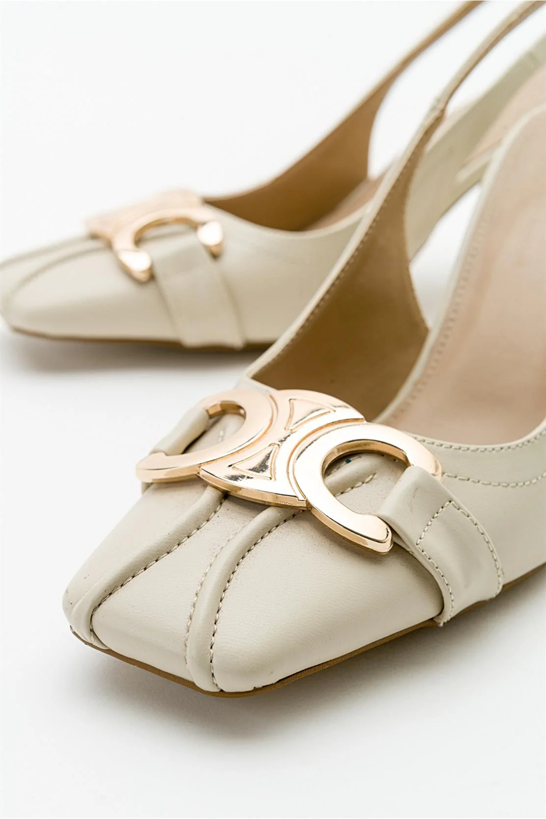 Forlev - Ecru Beige Heeled Shoe (Women) - Image 2