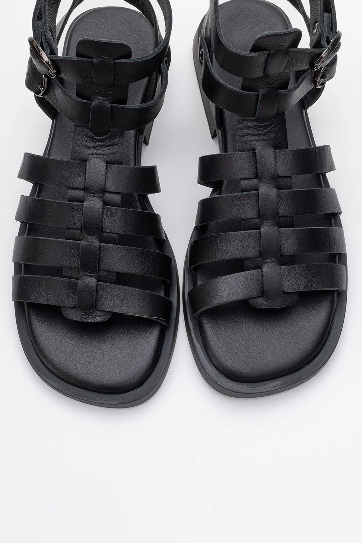 Frade - Black Leather Sandal (Women) - Image 2