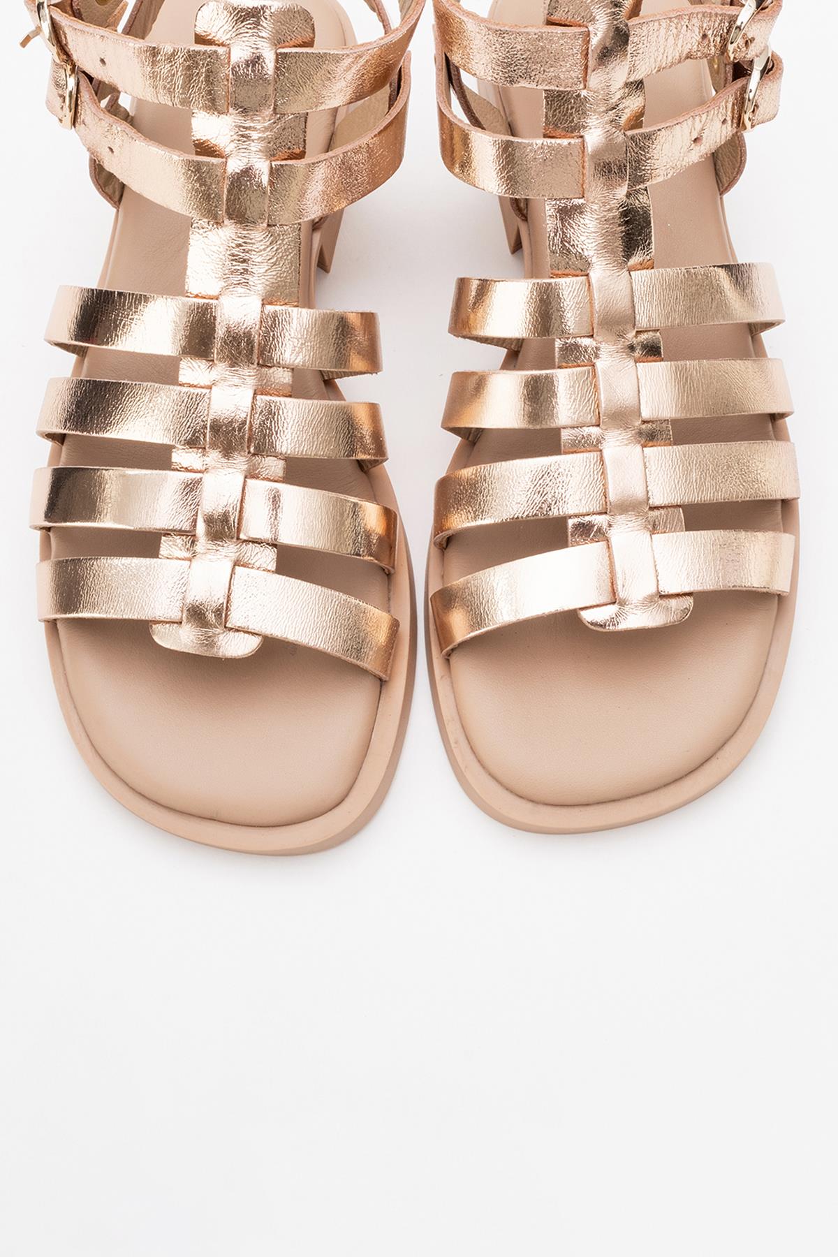 Frade - Gold Leather Sandal (Women) - Image 2