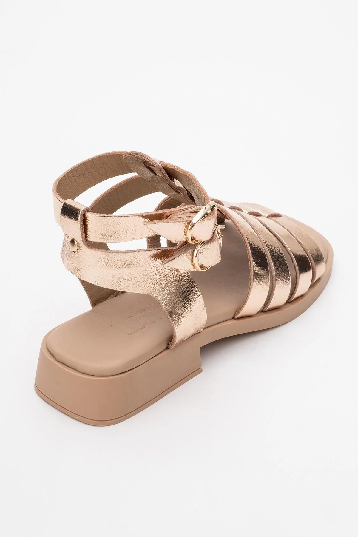 Frade - Gold Leather Sandal (Women) - Image 4