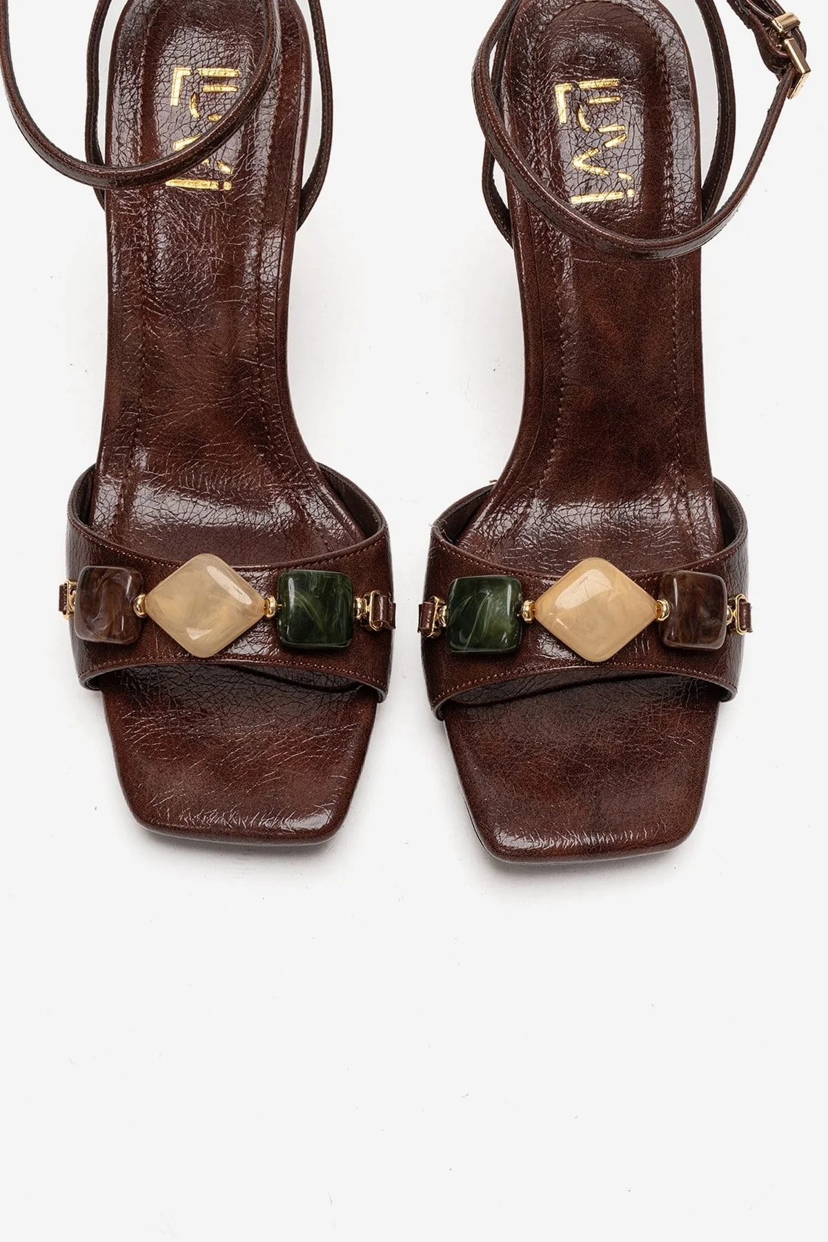 Franca - Brown Genuine Leather Block Heel Sandal (Women) - Image 2